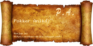 Pokker Anikó névjegykártya